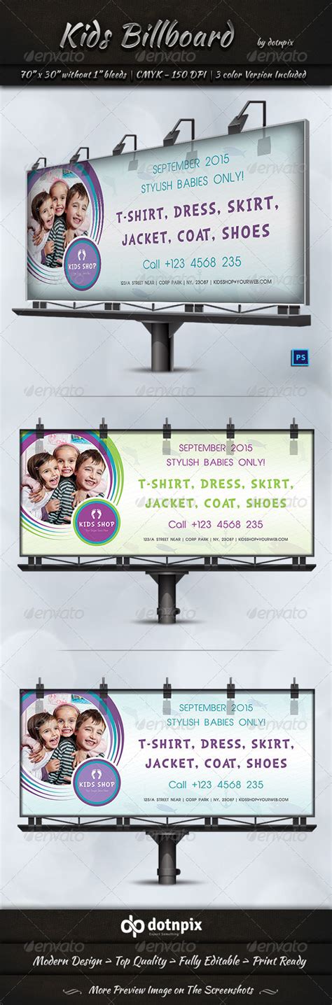 Kids Billboard Template Baby Banners Kids Billboard