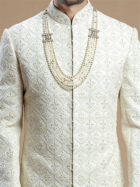 Cream Rich Raw Silk Groom Wear Sherwani G3 MSH7005 United Kingdom