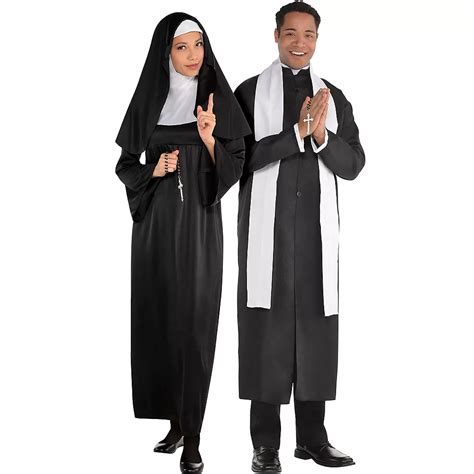 Adult Holy Sister Nun And Father Priest Couples Costumes Party City