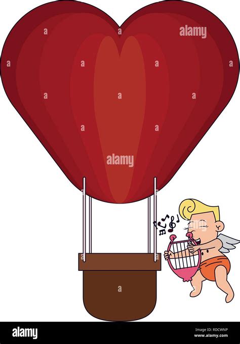 Hot Air Balloon Heart Shaped Stock Vector Image And Art Alamy