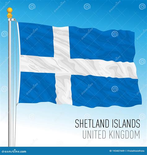 Shetland Islands Official Flag United Kingdom Stock Vector