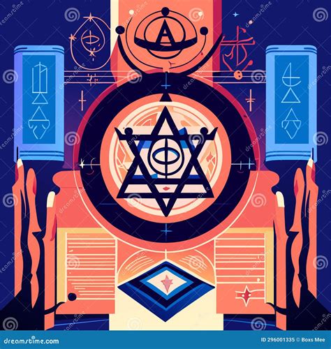 Sacred Geometry Background Vector Illustration With Sacred Geometry Symbols And Elements Stock