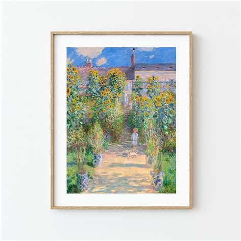 Claude Monet Garden at Vetheuil Impressionist Summer - Etsy