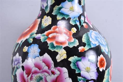 M56R07 China Porzellan Bodenvase Mit Blumen Handbemalt EBay