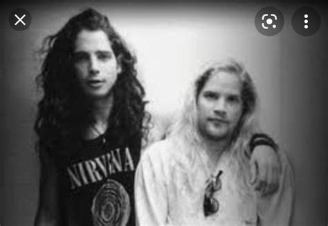 Chris Cornell ( curly hair one with Nirvana shirt ) Andrew wood( Blonde ...