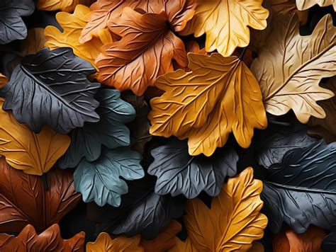 Premium Ai Image Colorful Leaves Texture Generative Ai