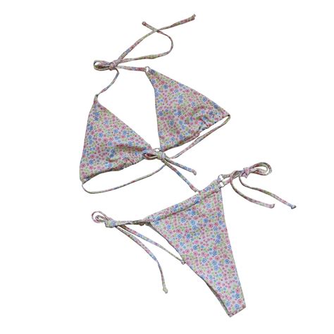 HBYJLZYG Bikini Sets For Women Triangle Tops Swimsuit String Thong Two