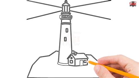 How To Draw A Lighthouse Step By Step Easy For Beginnerskids Simple