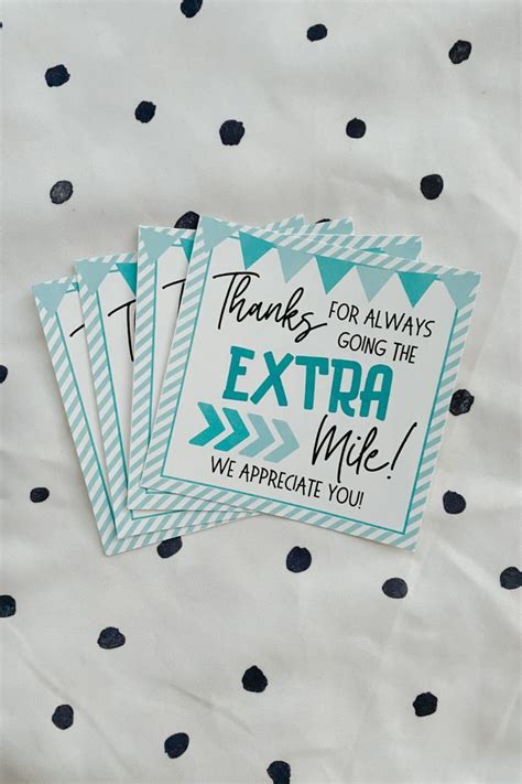 Thank You For Going The Extra Mile Gift Tag Appreciation Gift Tag