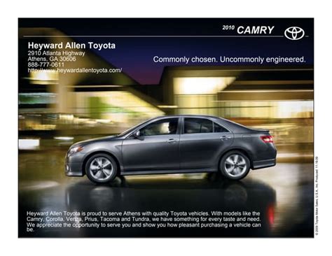 2010 Heyward Allen Toyota Camry Athens GA | PPT