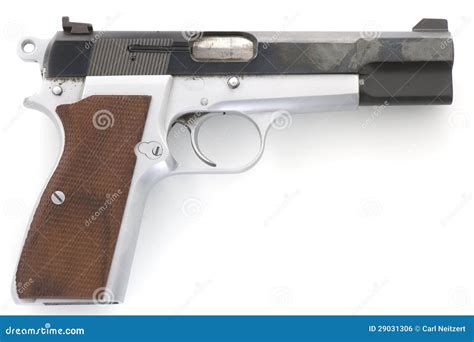 Browning Hi-power 9mm Pistol Stock Photo - Image of slide, dirty: 29031306