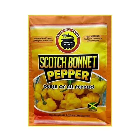 Scotch Bonnet Pepper Dried Grd 20g Spicy Hill Farms Carib Import