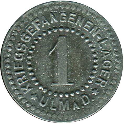 1 Pfennig Ulm Kriegsgefangenen Lager Ciudad De Ulm Dinero De