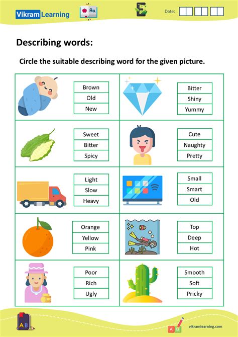 Download Describing Words Adjectives Worksheets