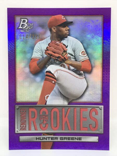 Bowman Platinum Renowned Rookies Purple Rr Hunter Greene