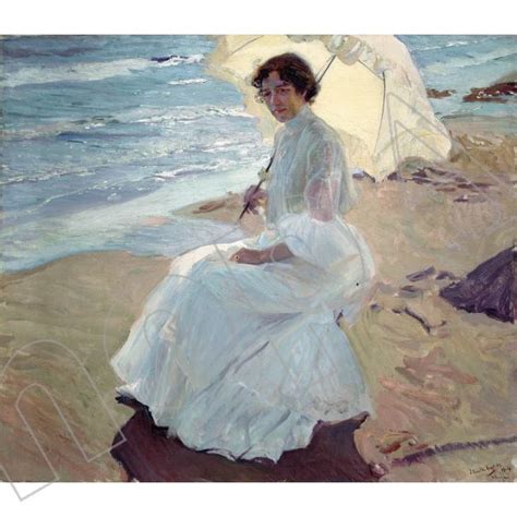 Joaqu N Sorolla Clotilde Sulla Spiaggia Quadro Stampa Su Tela