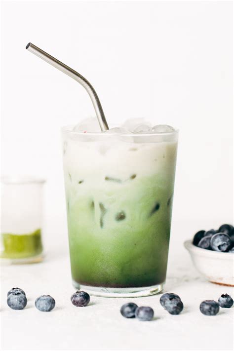 Blueberry Matcha Latte Recipe Pinch Of Yum