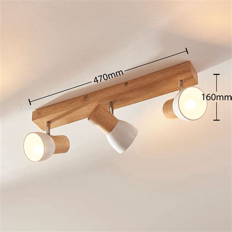 Plafonnier Trois Lampes Thorin Avec Bois Luminaire Fr