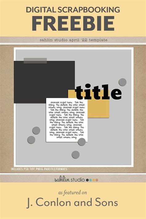 April 22 Template Freebie From Sahlin Studio J Conlon And Sons