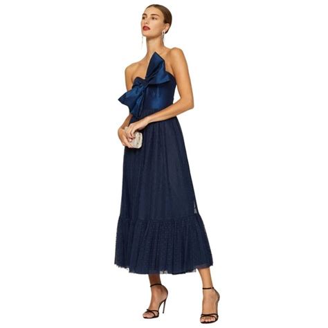 Hutch Dresses Hutch Bow Tie Midi Dress In Blue 6 Womens Tulle