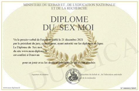 Diplome Du Sex Moi