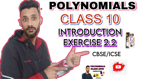 Polynomials Class 10th Introduction To Exercise 2 2 Polynomials Class