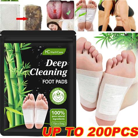 200 10PCS Detox Foot Patches Pads Body Toxins Feet Slimming Deep