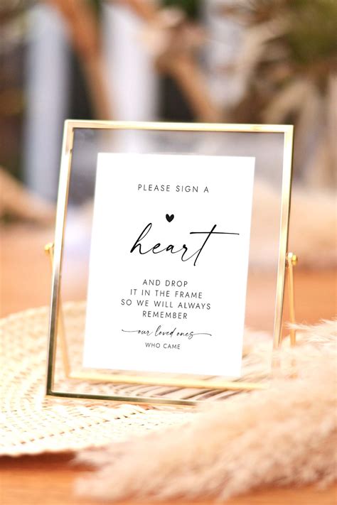 Sign A Heart Sign Wedding Guestbook Sign Drop Box Guest Book Etsy