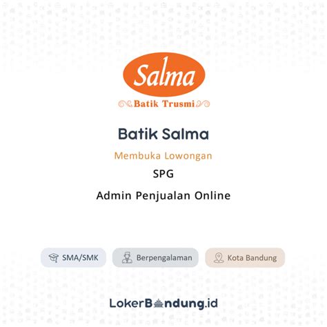 Loker Terbaru Di Batik Salma Karirglobal Id