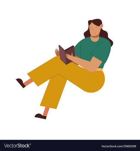 Girl Sitting Reading A Book Design Royalty Free Vector Image