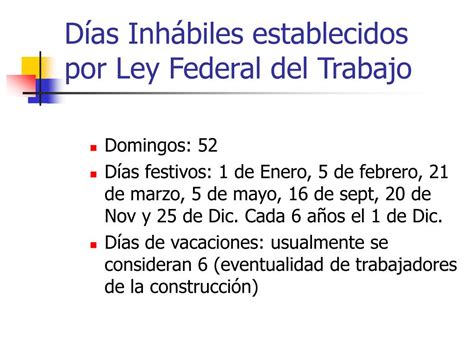 Dias De Vacaciones Por Año Ley Federal Del Trabajo