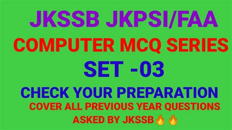 SET 03 MOST EXPECTED QUESTIONS OF COMPUTER SCIENCE FOR FAA JKPSI VLW