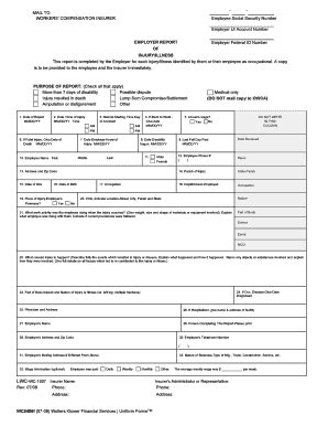 Fillable Online EMPLOYER REPORT Employer Federal ID Number OF INJURY