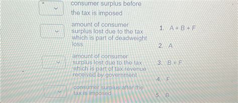 Solved consumer surplus before the tax is imposedamount of | Chegg.com