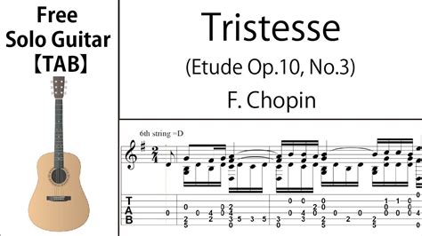 Tristesse Chopin Fingerstyle GuitarScore TAB YouTube