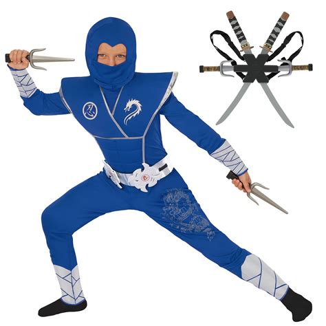 Morph Deluxe Blue Ninja Costume for Kids – Boys Halloween Ninja Outfit