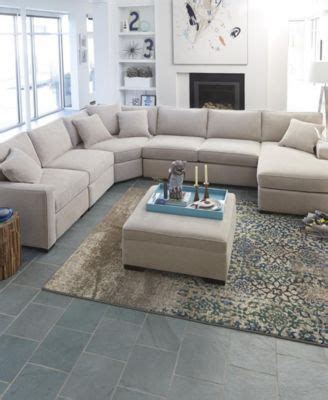 Radley Fabric Sectional Sofa Living Room Furniture Collection - Furniture - Macy… | Sectional ...