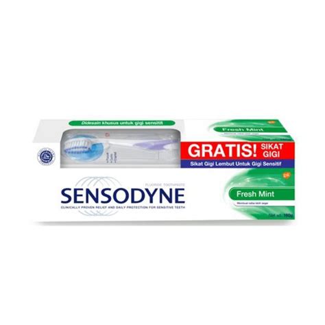 Harga Sensodyne Fresh Mint Toothpaste 160 G Free Toothbrush Murah Farmaku