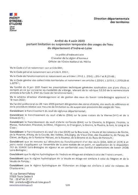 Arrêtés préfectoraux Mairie de Saint Ouen les Vignes site officiel