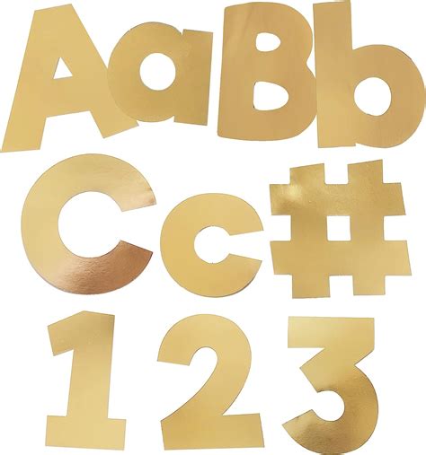 Carson Dellosa 219 Piece 4 Inch Gold Foil Bulletin Board Letters For