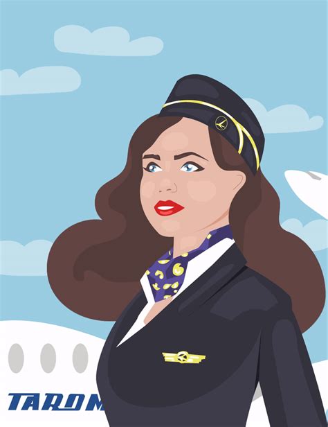 Tarom Airways Flight Attendant By Theroxycolor Get Your Portrait Now