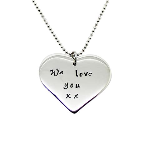 Image Of Personalised Love Heart Sterling Silver Necklace