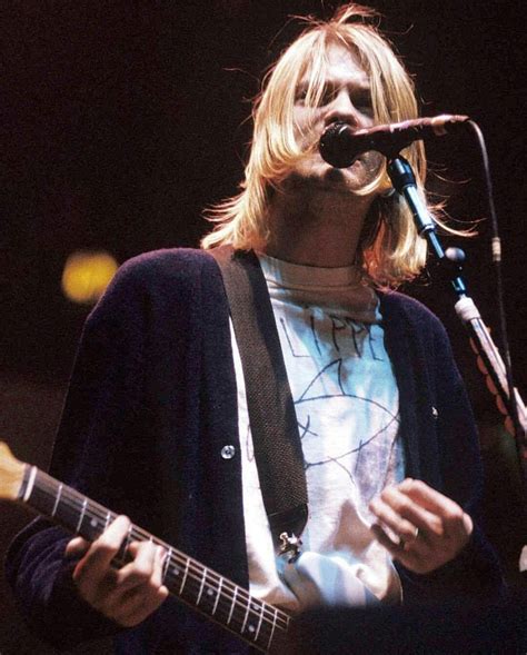 Kurt Cobain Singing And Playing Guitar On Stage Nirvana Kurt