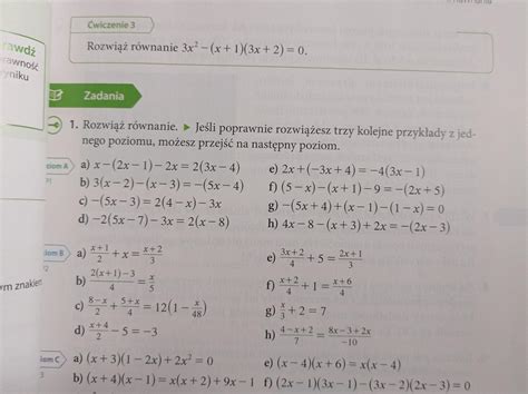 Rozwi R Wnanie Je Li Poprawnie Rozwi Esz Trzy Kolejne Przyk Ady Z