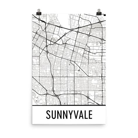 Sunnyvale Map Sunnyvale Art Sunnyvale Print Sunnyvale CA - Etsy