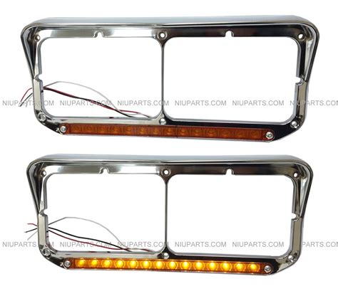 Buy Headlight Bezel With Amber Amber Led Light Strip Chrome Lh