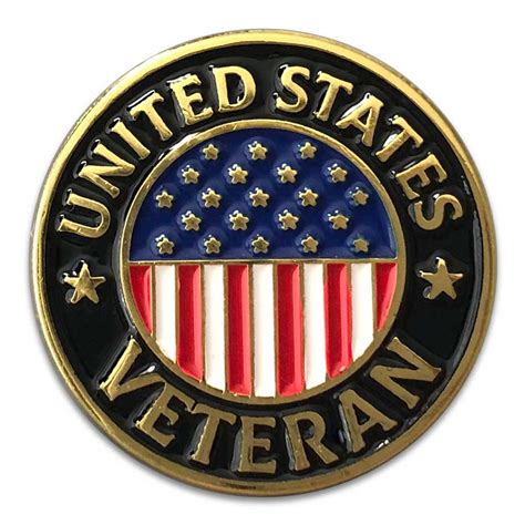 Us Veteran Lapel Pin With Us Flag Graphic Collectibles