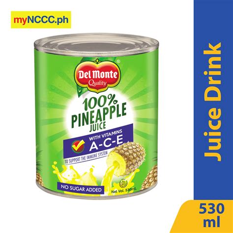 Del Monte Juice Drink 100 Pineapple Juice With Vitamins A C E