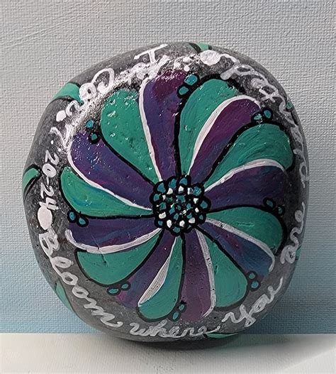 Pained Rock Hand Painted Acrylic Paint Art Decor - Etsy