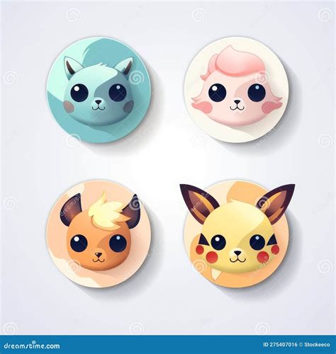 Cute Poke Icon Pack Stock Illustration Illustration Of Cute